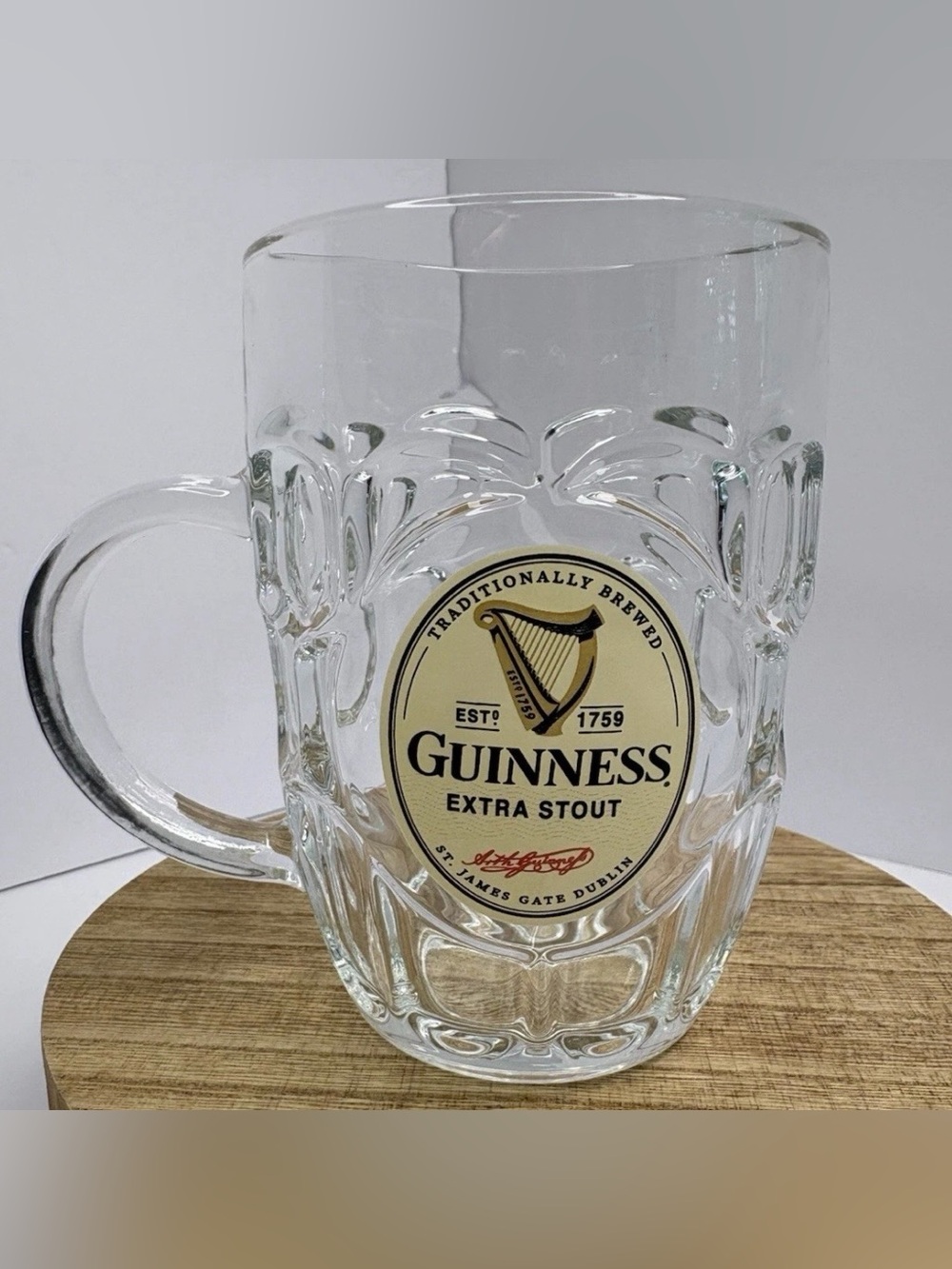 Official Guinness Extra Stout Glass Beer Mug Stein w/ Handle - 16 oz.